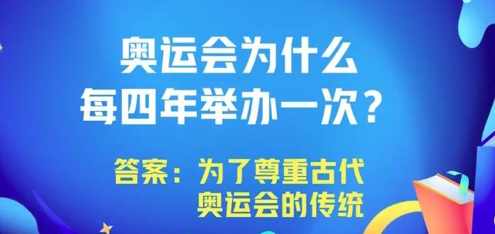 奧運(yùn)小知識(shí)丨奧運(yùn)會(huì)為什么每四年舉辦一次？一起解鎖